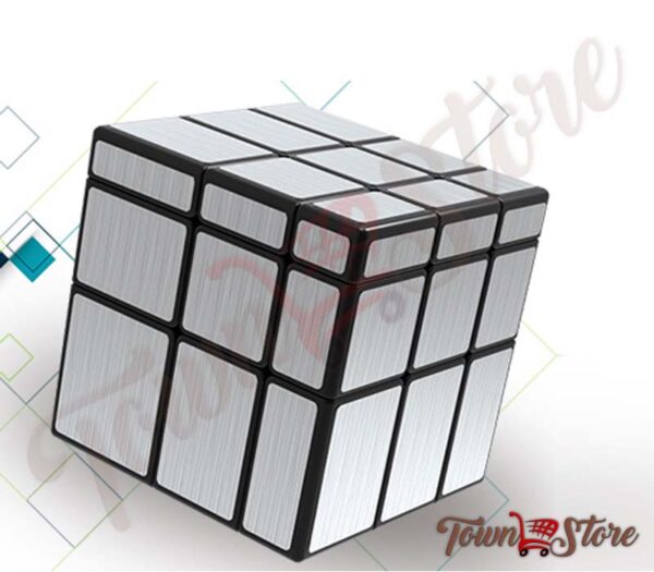 Mirror Cube 3x3x3 Speed Cube, 3x3 Mirror Blocks Cube Different Shapes Silver Cube 5.6 cm Mirrored Cube Puzzle Toy with Cube Stand