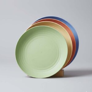 Microwave Unbreakable Reusable Eco Friendly Wheat Straw Dinner Plate 22cm