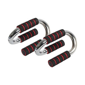 1 Pair Portable S-Shape Push Up Handles with Metal Tube and Foam Grip Bar Stand for Gym & Home Exercise